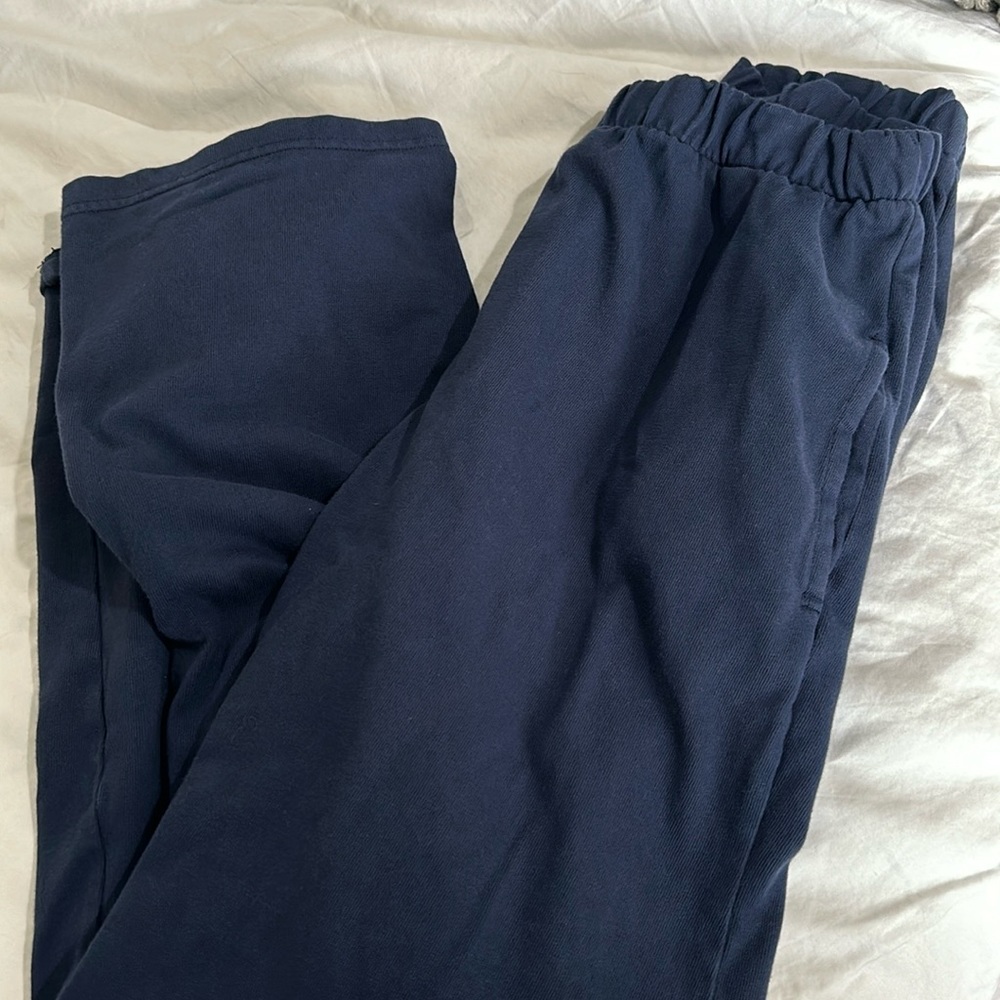 navy straight leg pants